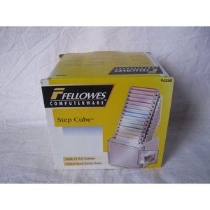 New Fellowes Computerware Step Cube Holding 15 3.5" Floppy Disks/Diskettes 95350